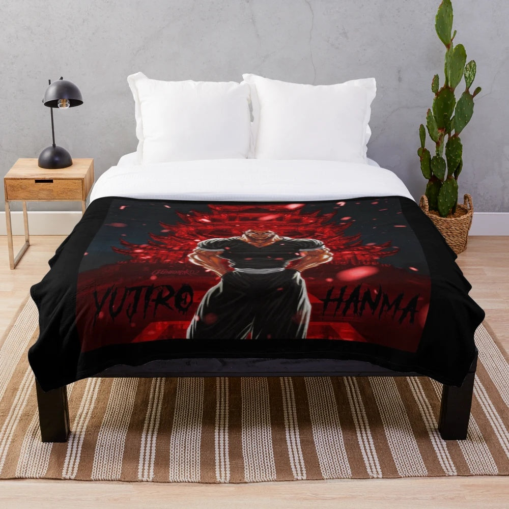 Baki the Grappler-themed plush blanket for anime enthusiasts