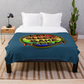 Soft and warm plush blanket featuring a "Eat Sleep Bake Repeat" design for baking enthusiasts
