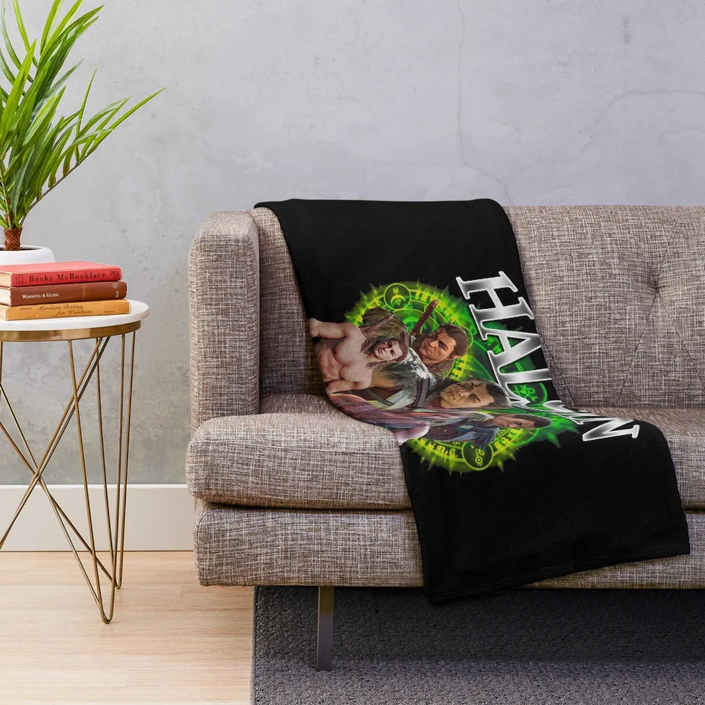 Baldur's Gate Themed Plush Blanket Featuring the Character Halsin