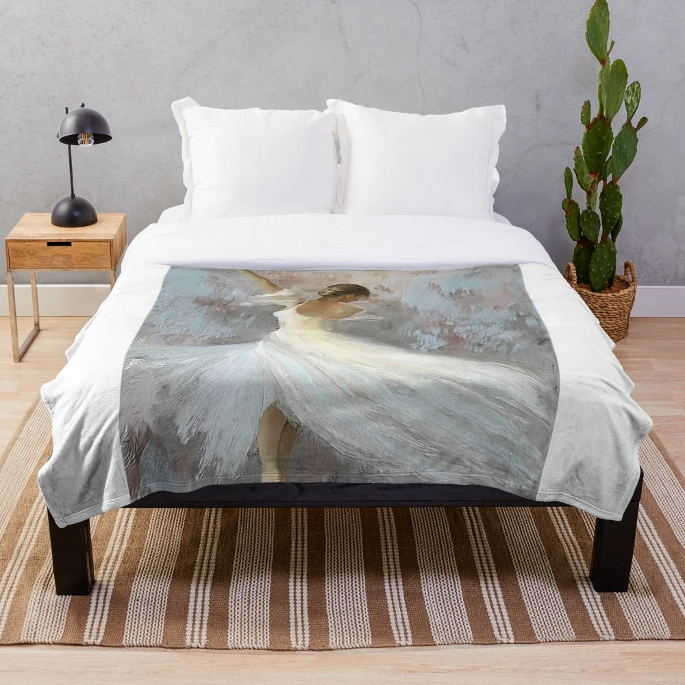 Soft, plush ballet-themed blanket for a romantic, shabby chic home decor