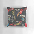 Bands Pillow with Classic Rock and 80s Music Motif