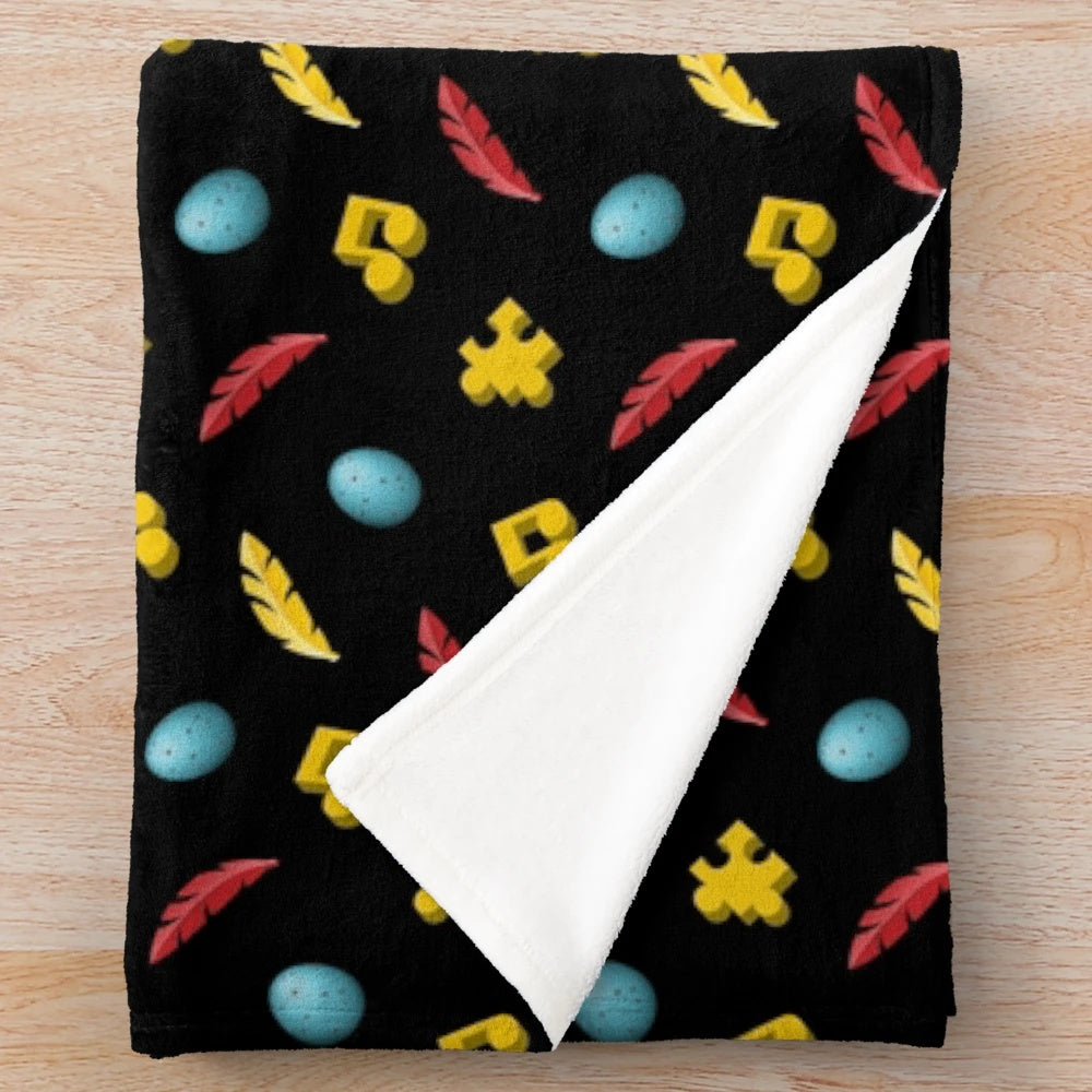 Banjo Kazooie inspired plush blanket featuring characters from the classic Nintendo 64 platformer game