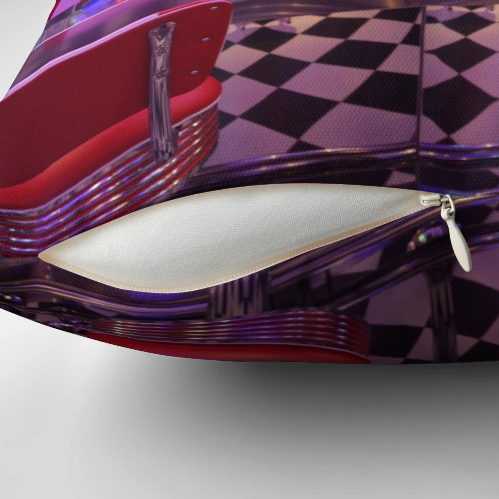 Comfortable bar-style pillow with retro American diner design