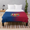 Barcelona-inspired plush blanket with football design