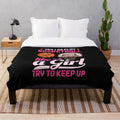 Plush blanket with a female basketball player design