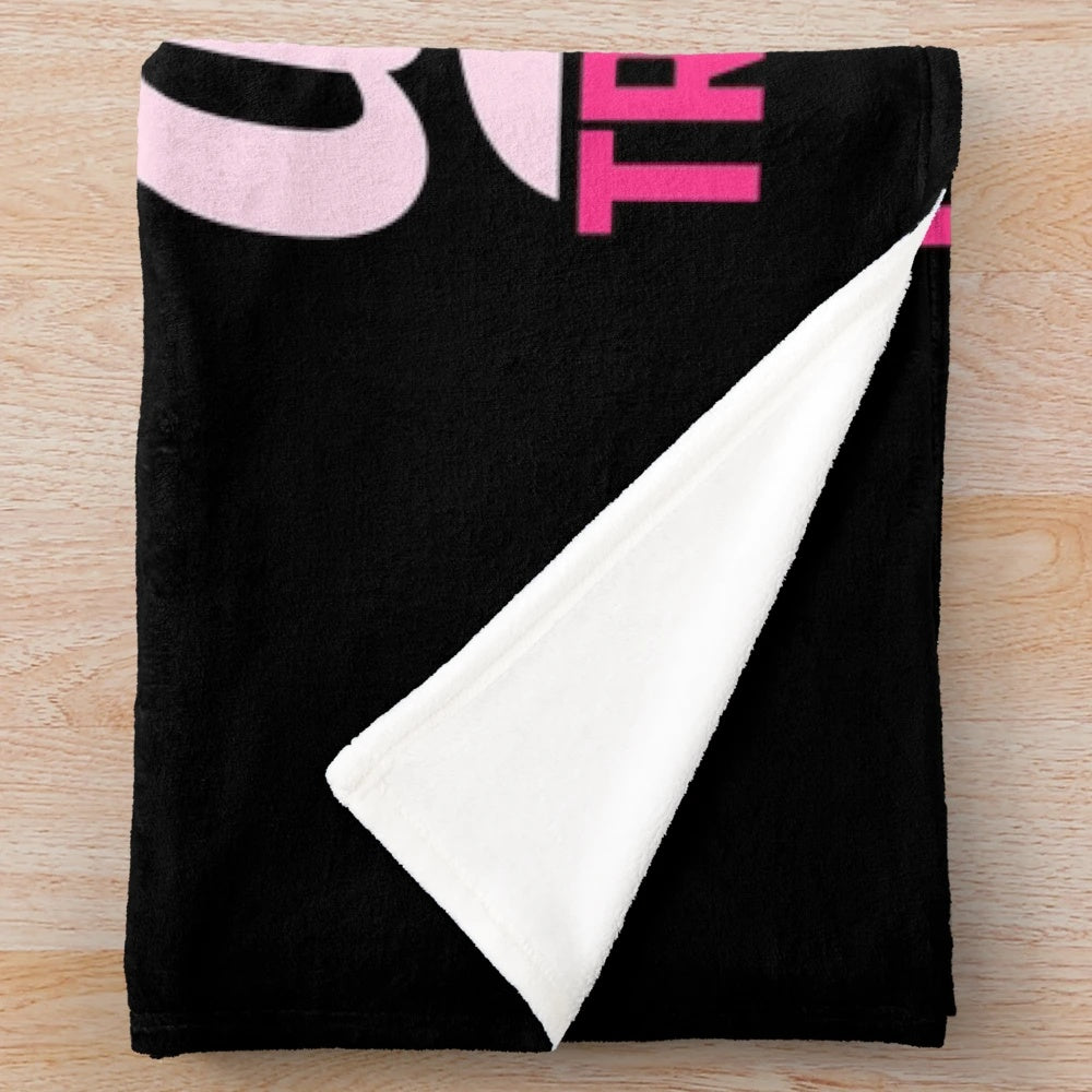 Plush blanket with a female basketball player design