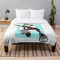Basketball player silhouette jumping high on plush blanket