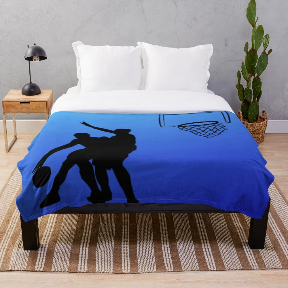 Basketball themed plush blanket