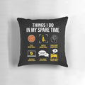 Basketball-themed throw pillow featuring a basketball illustration and the text "Things I do in my spare time