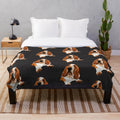 Basset Hound Plush Blanket featuring a cute dog illustration
