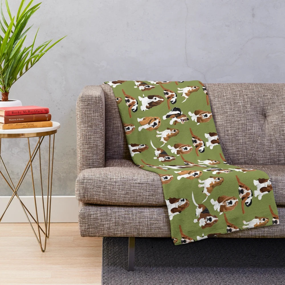 Soft and cuddly basset hound plush blanket