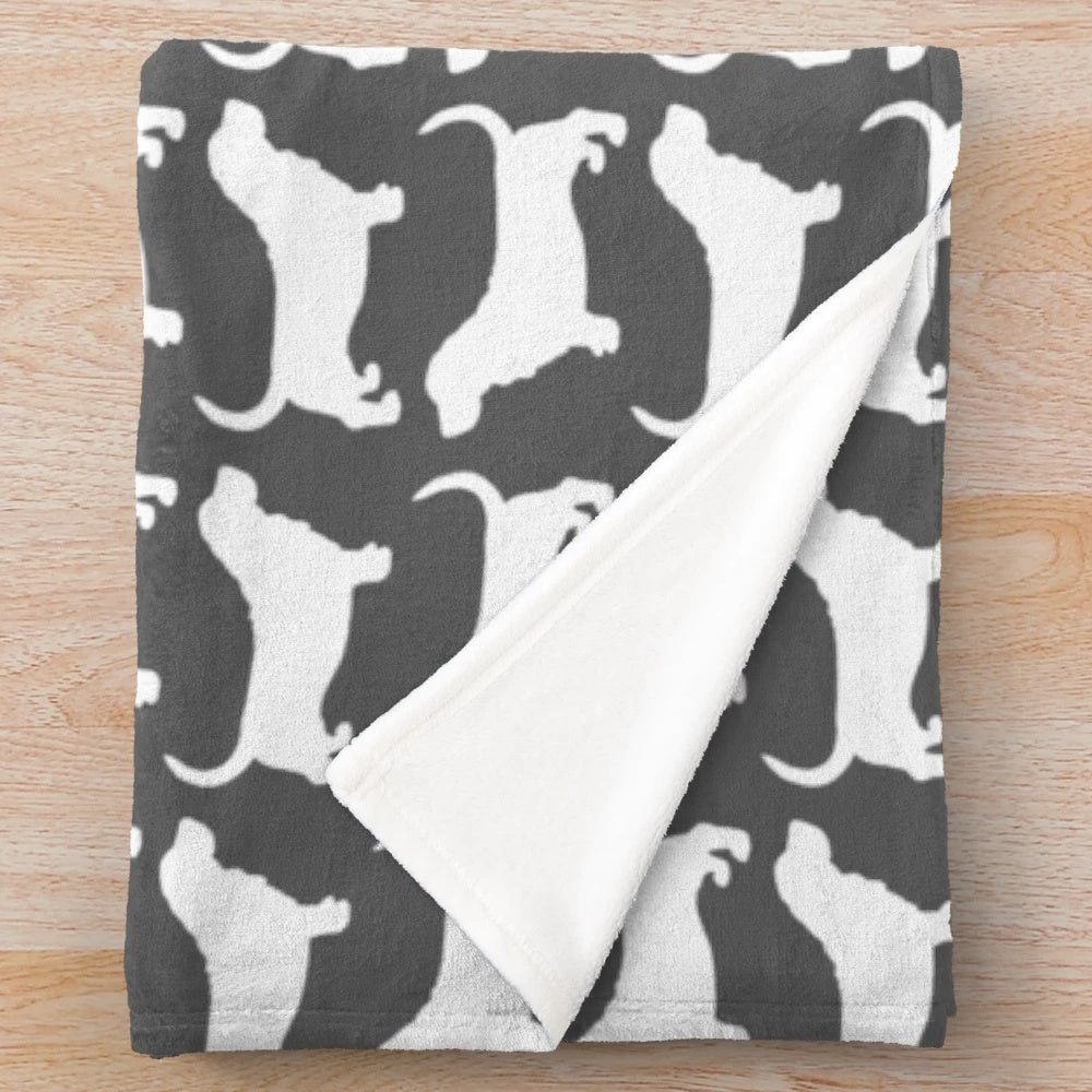Basset Hound Silhouette Plush Blanket