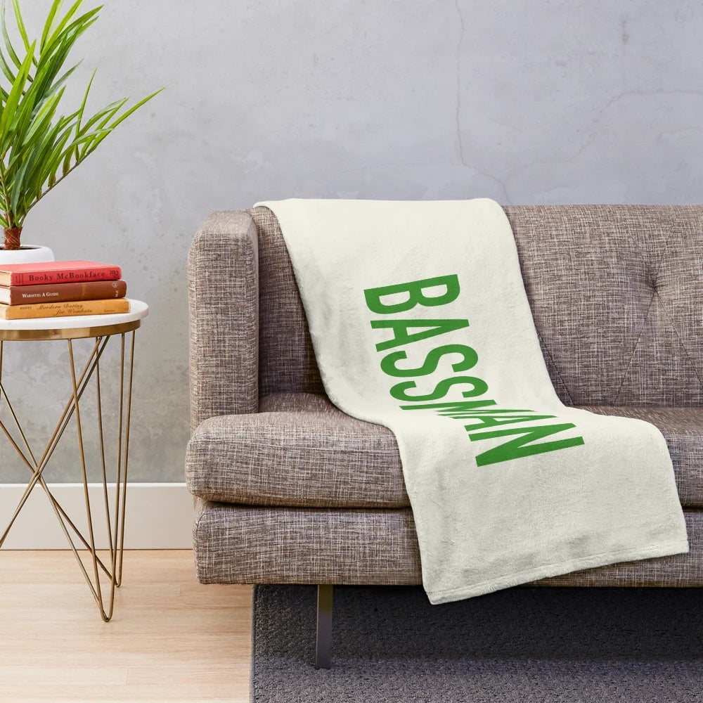 Bassman-inspired plush blanket featuring the iconic Beatles' music imagery