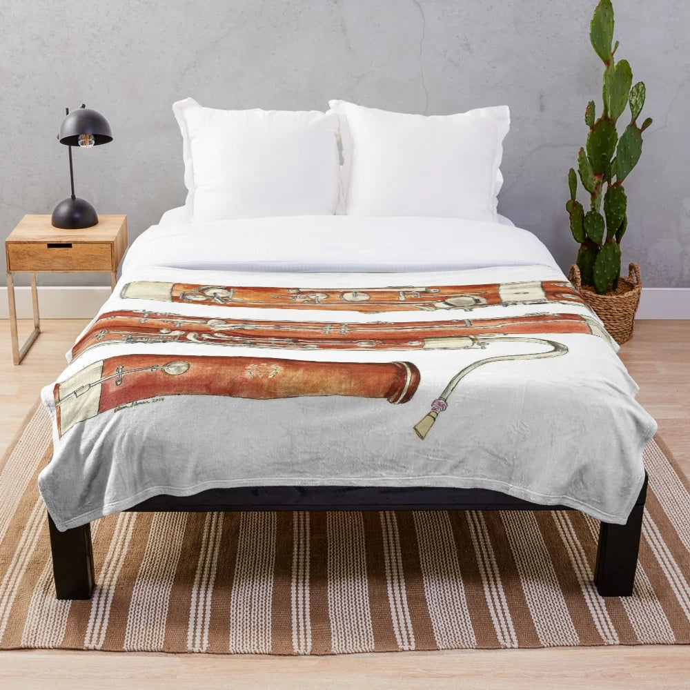 Bassoon plush blanket for music lovers