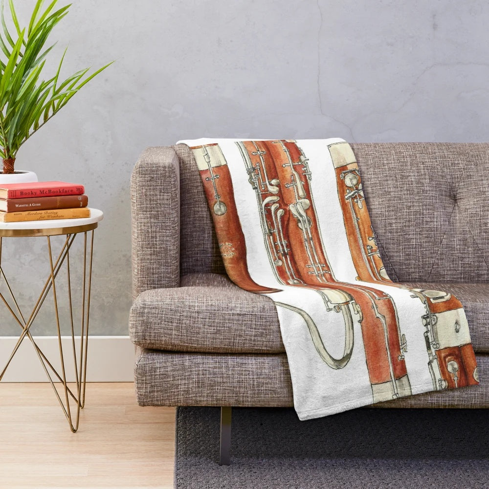 Bassoon plush blanket for music lovers