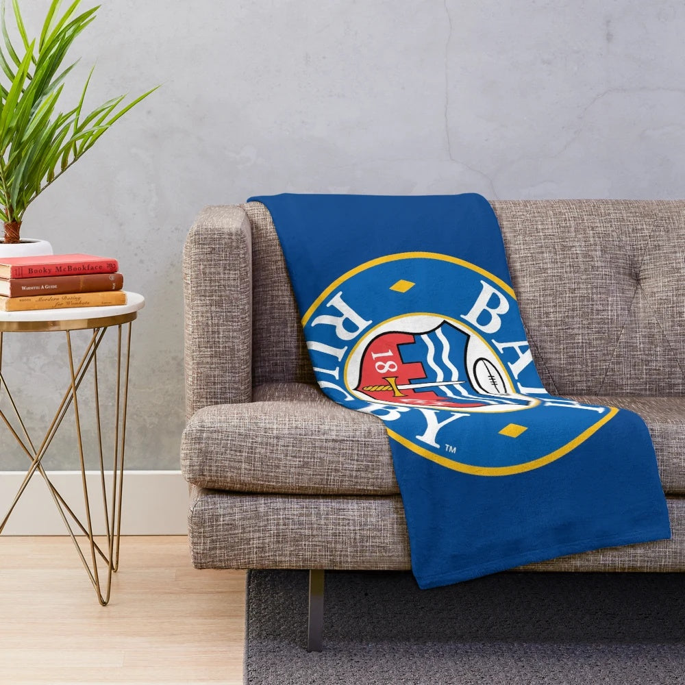 Bath rugby-inspired plush blanket with team logo