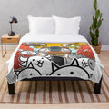 Battle Cats Plush Blanket - Soft and Cuddly Cat-Themed Plush Throw Blanket