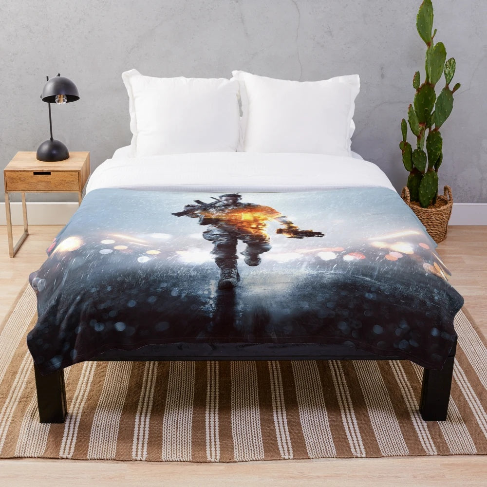 Battlefield 4 Themed Plush Blanket with Gaming Merchandise
