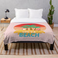 Plush blanket with tropical beach design