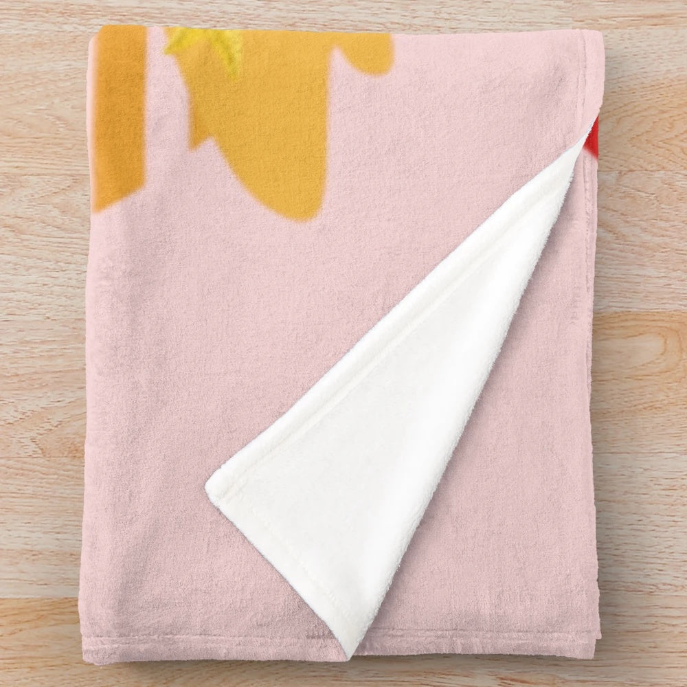 Plush blanket with tropical beach design