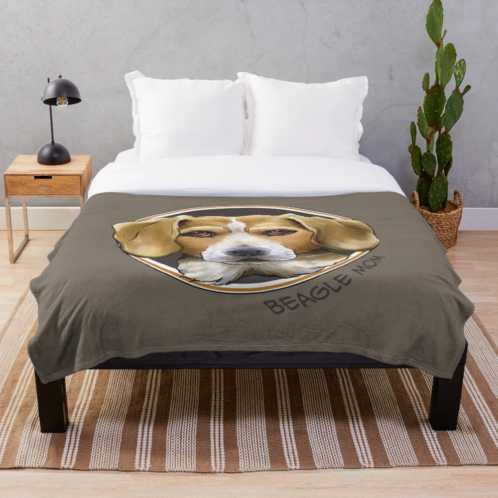 Beagle Mom Plush Blanket for Hound Dog Owners