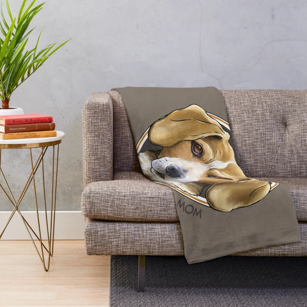 Beagle Mom Plush Blanket for Hound Dog Owners