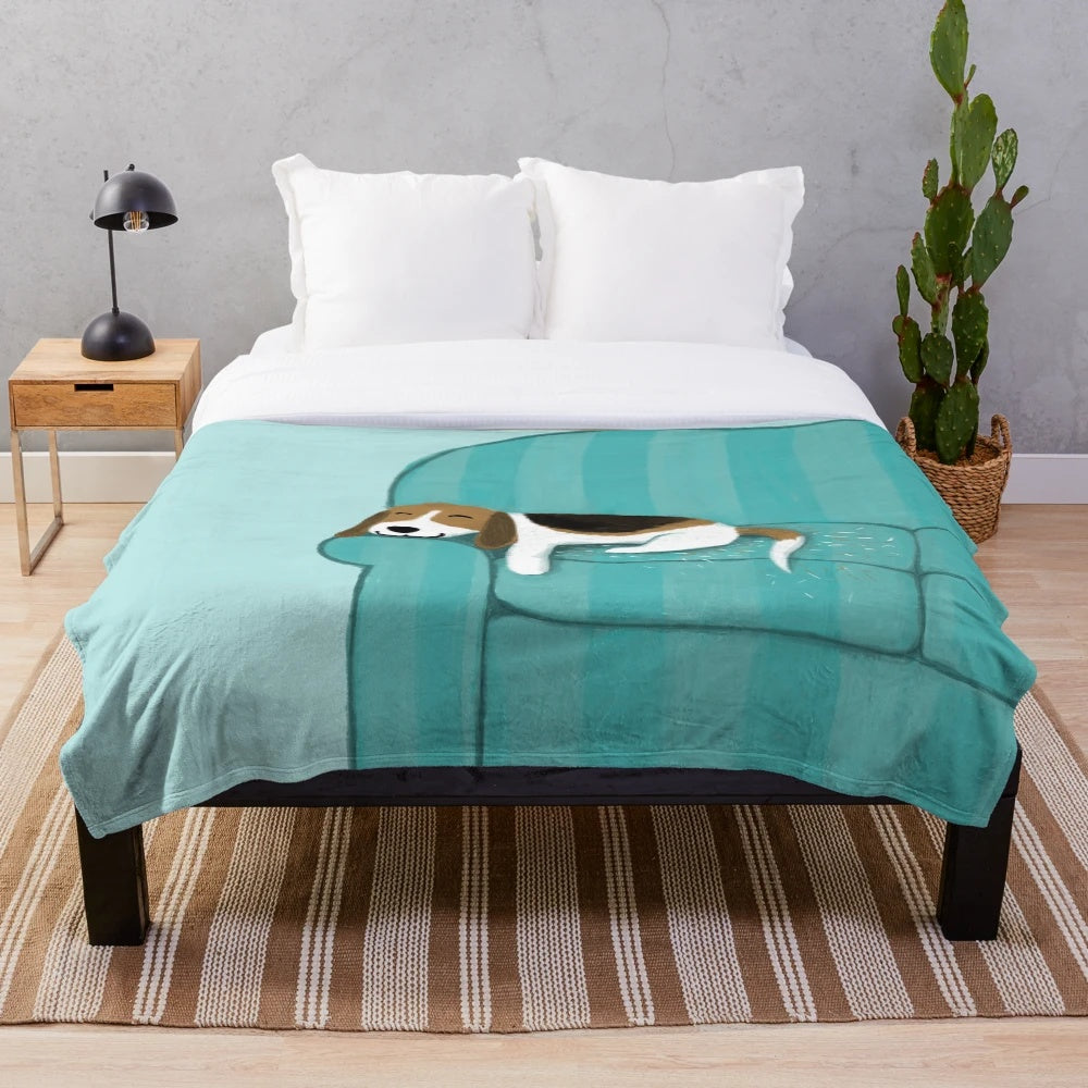 Beagle plush blanket for pet owners