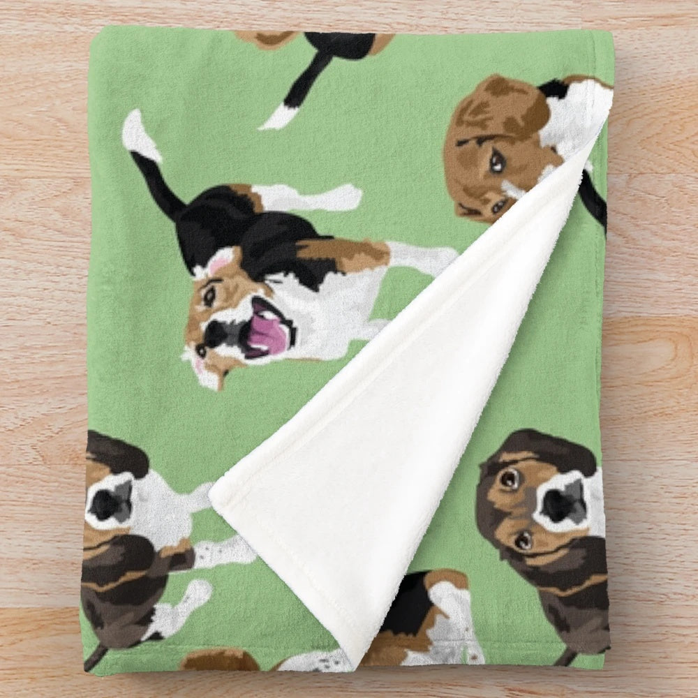 Soft and cuddly beagle plush blanket for dogs