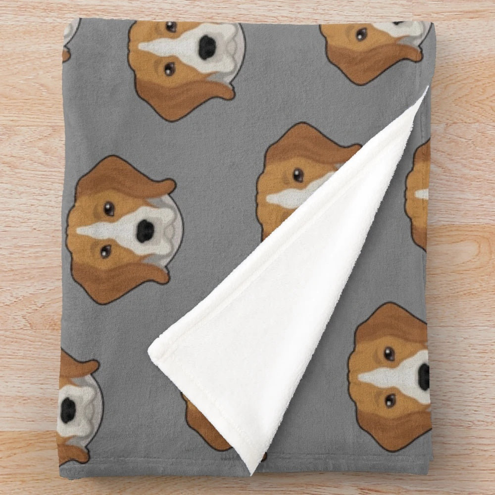 Soft and plush beagle-themed blanket