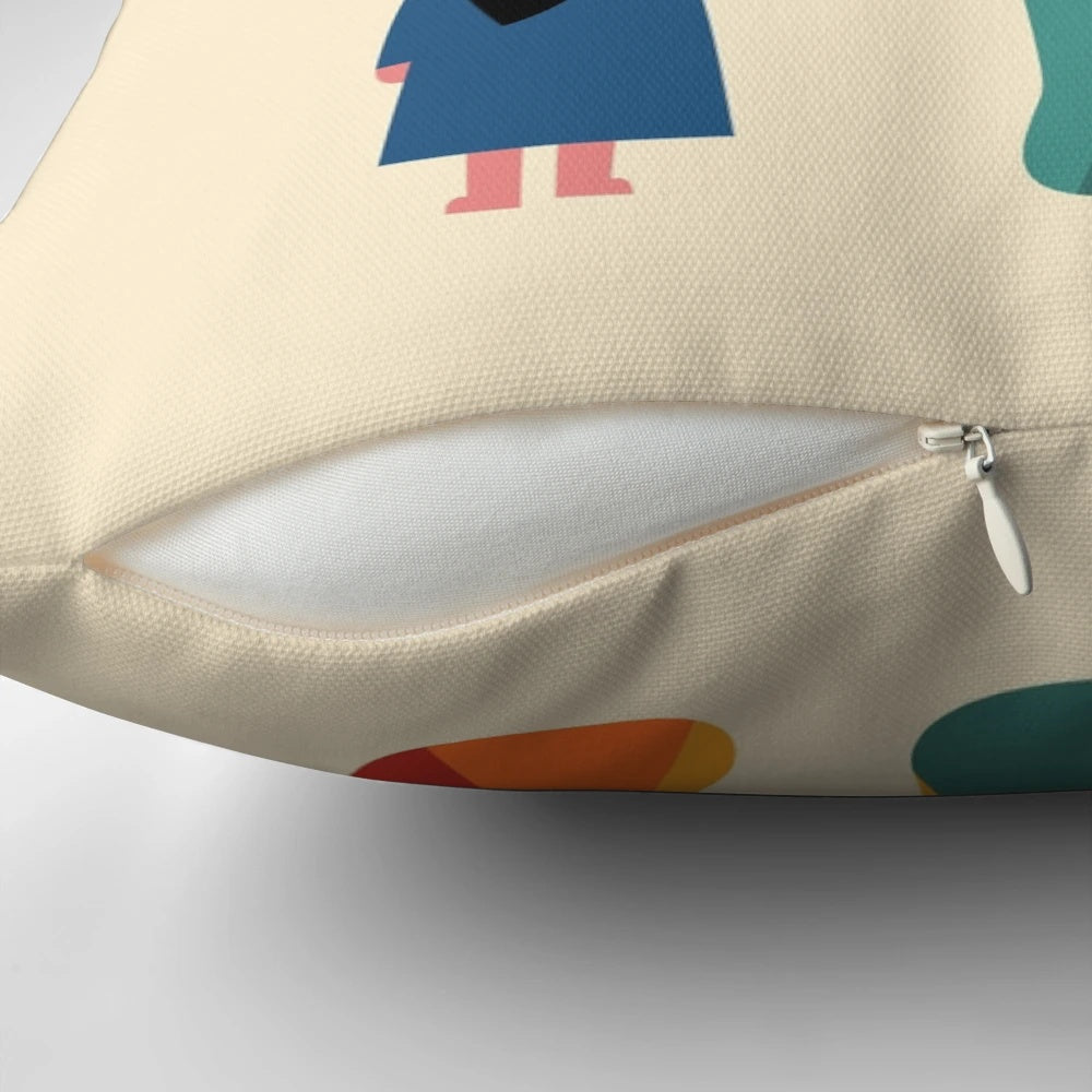 A plush bear pillow with a whimsical nature-inspired design, perfect for adding a touch of comfort and warmth to any living space.
