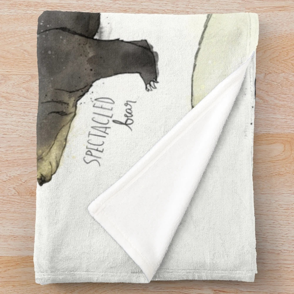 Plush bear blanket with nature-inspired design