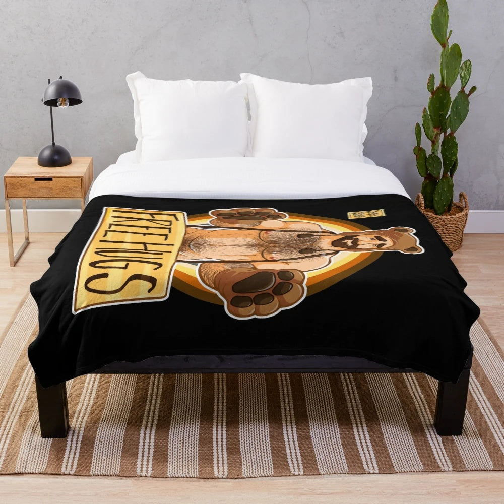 Cozy bear pride plush blanket featuring a cute bear design
