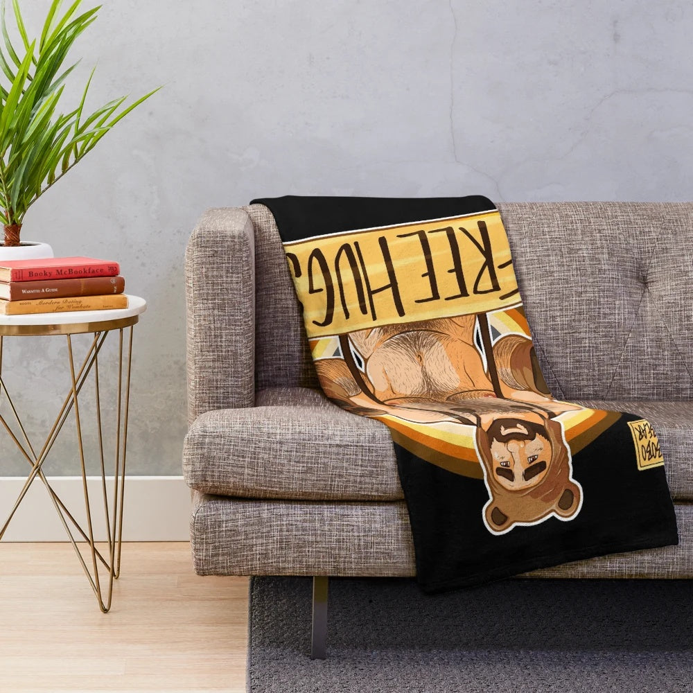 Cozy bear pride plush blanket featuring a cute bear design