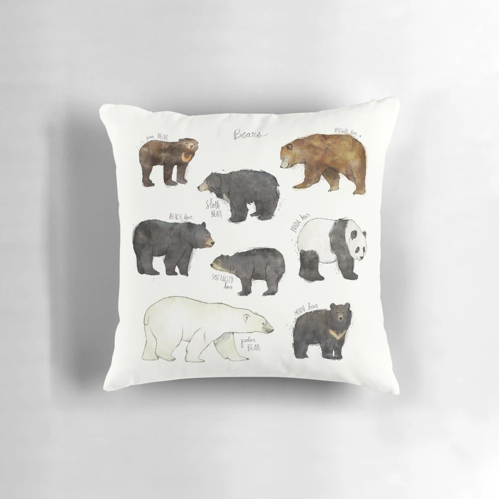 A plush, bear-themed pillow perfect for adding a touch of nature to any room.