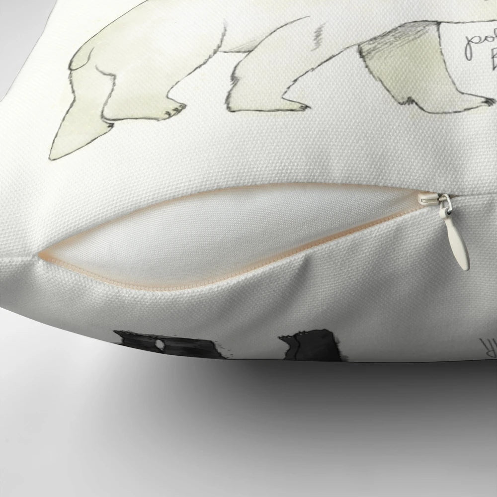 A plush, bear-themed pillow perfect for adding a touch of nature to any room.