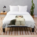 Soft and cuddly bearded collie dog plush blanket