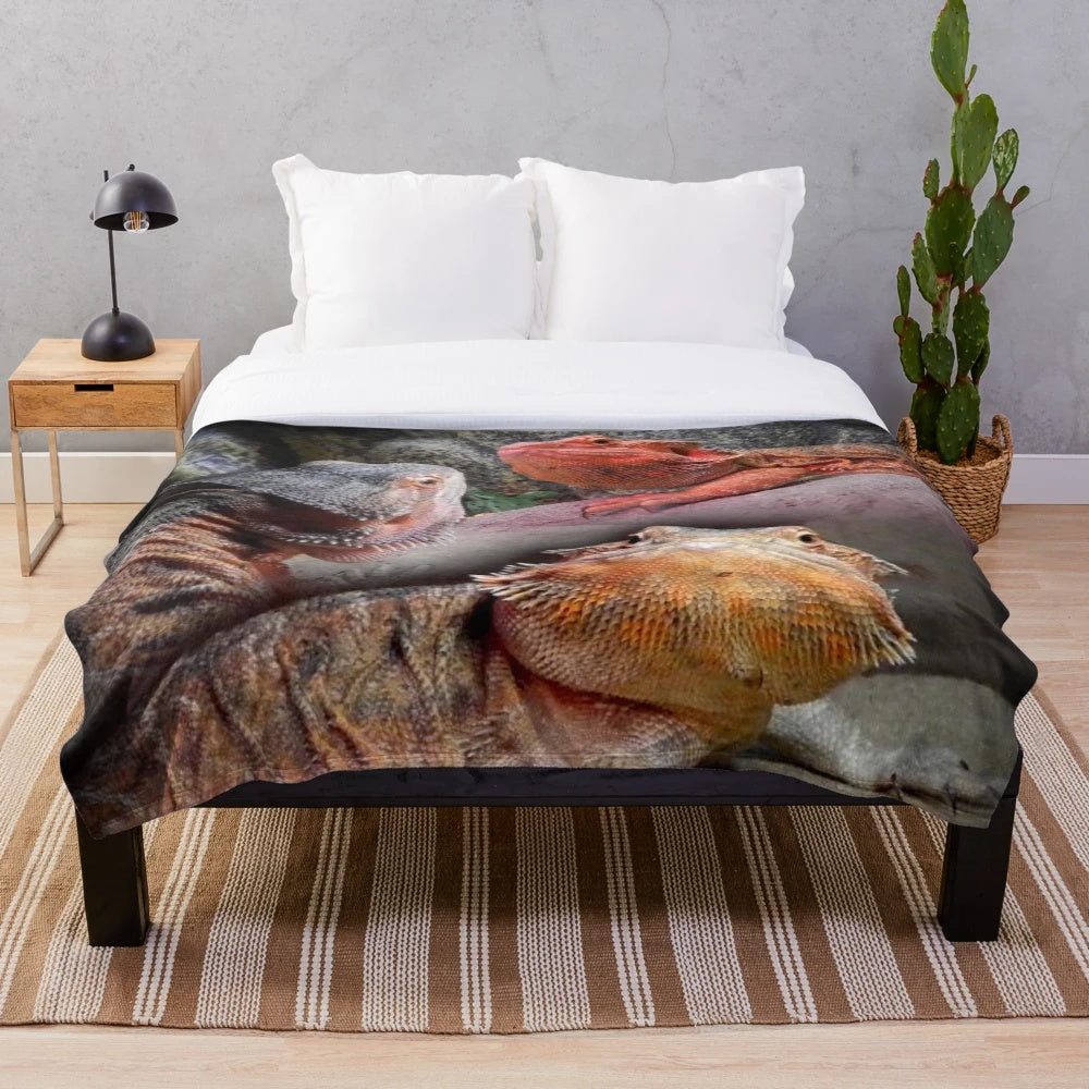 Soft and cuddly bearded dragon plush blanket