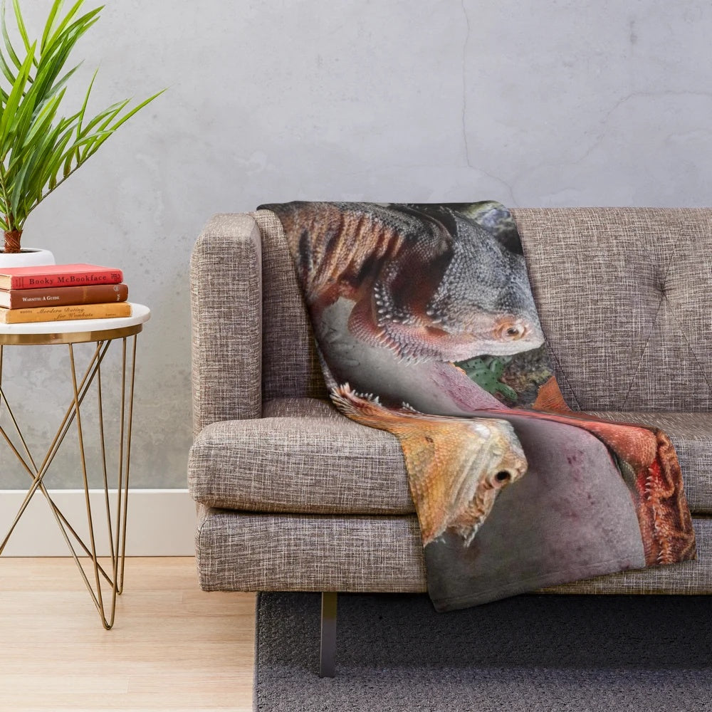 Soft and cuddly bearded dragon plush blanket