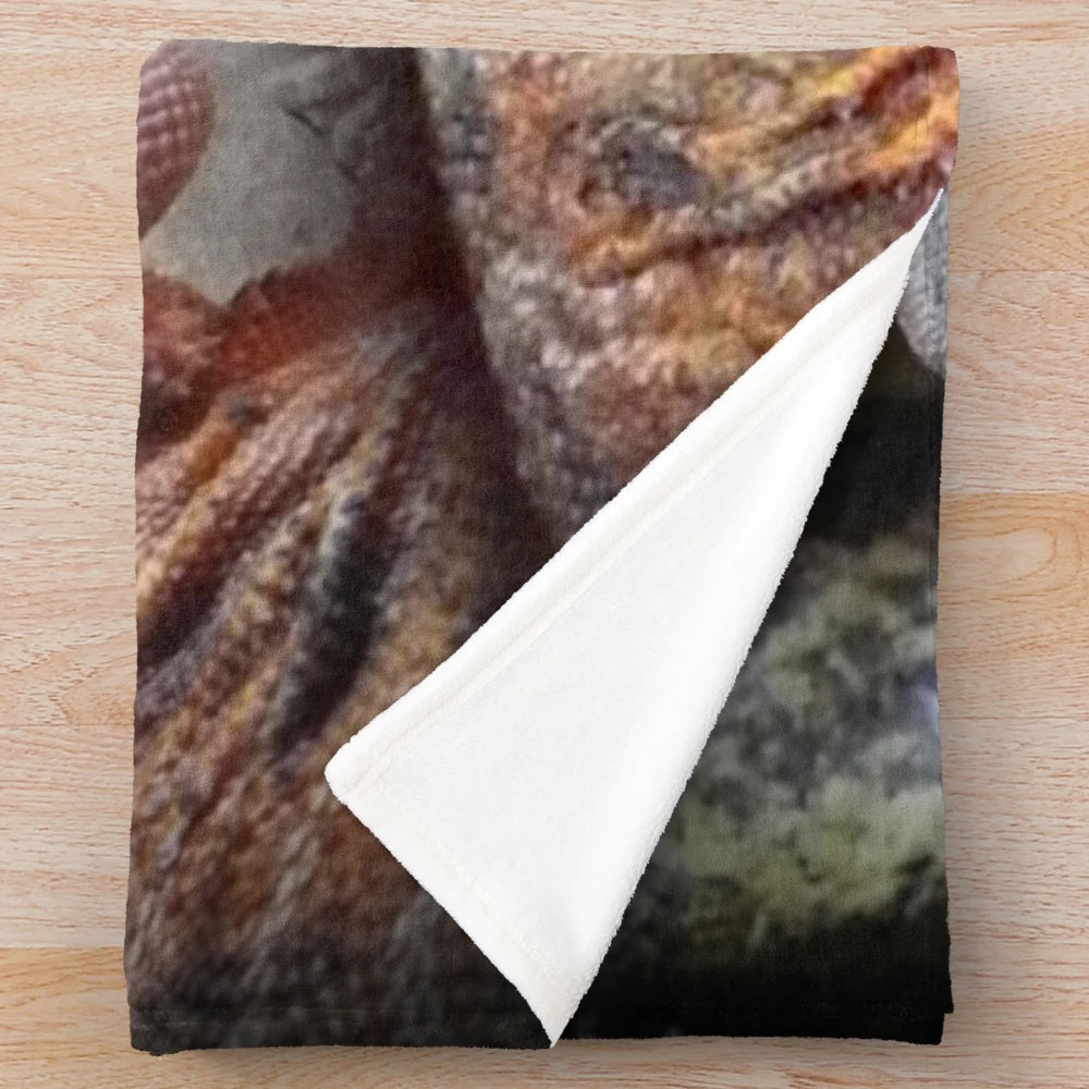 Soft and cuddly bearded dragon plush blanket