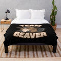 Plush beaver themed blanket for animal lovers