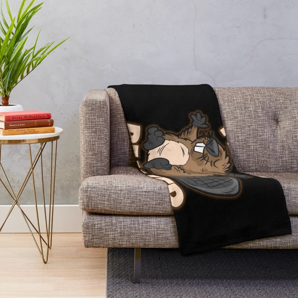 Plush beaver themed blanket for animal lovers