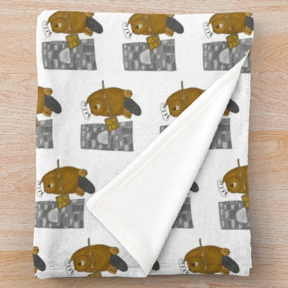 Soft and cuddly beaver plush blanket