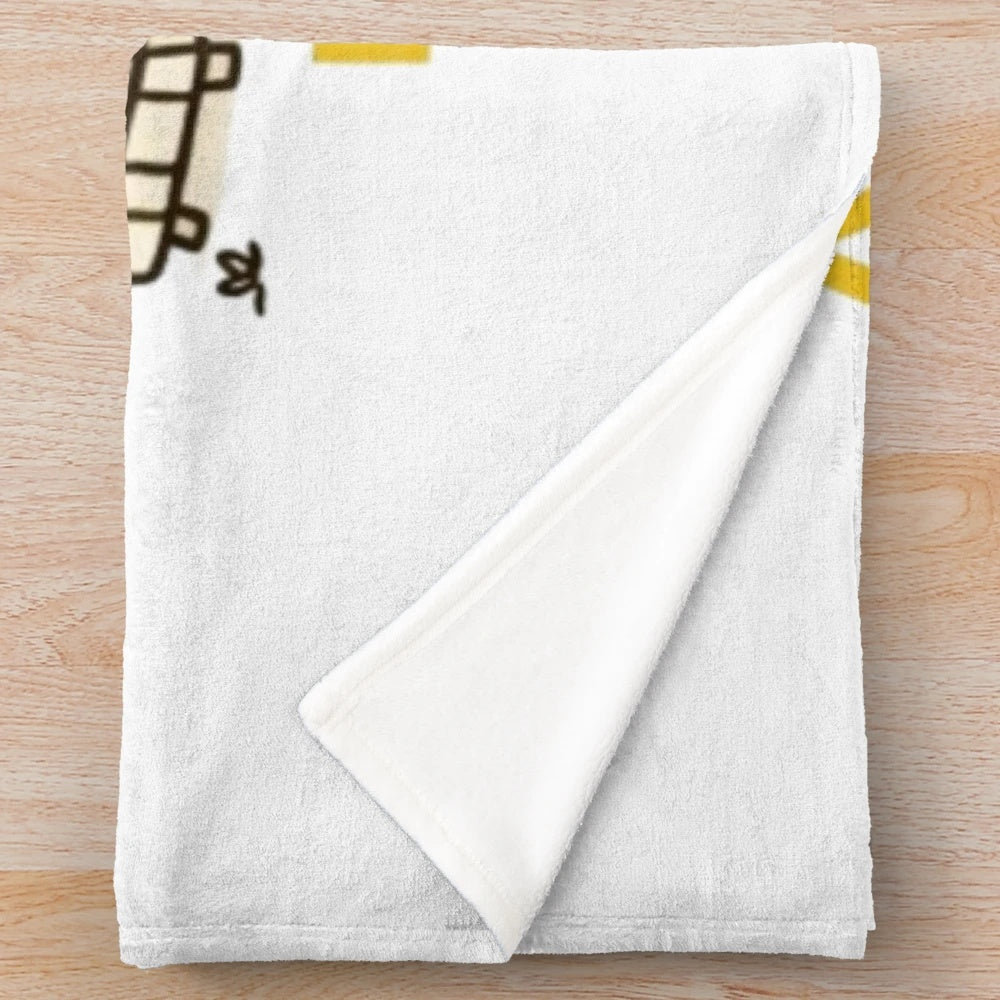Beekeeper plush blanket with cartoon bee design