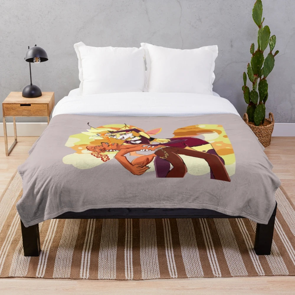 Beelzebub Helluva Boss Plush Blanket - Cozy Anime Inspired Soft Throw