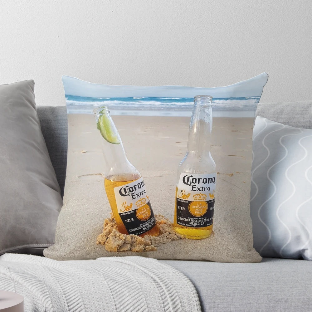 Comfortable beer-themed pillow for beach and coastal decor