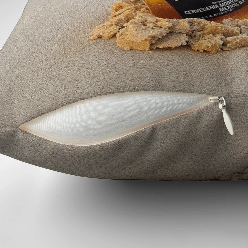 Comfortable beer-themed pillow for beach and coastal decor