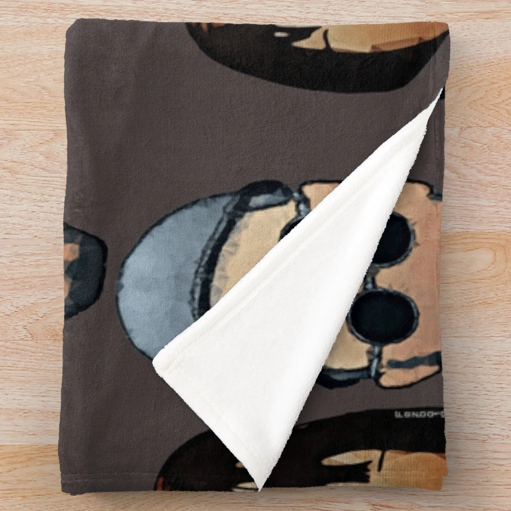 Beethoven-themed plush blanket with classical music design