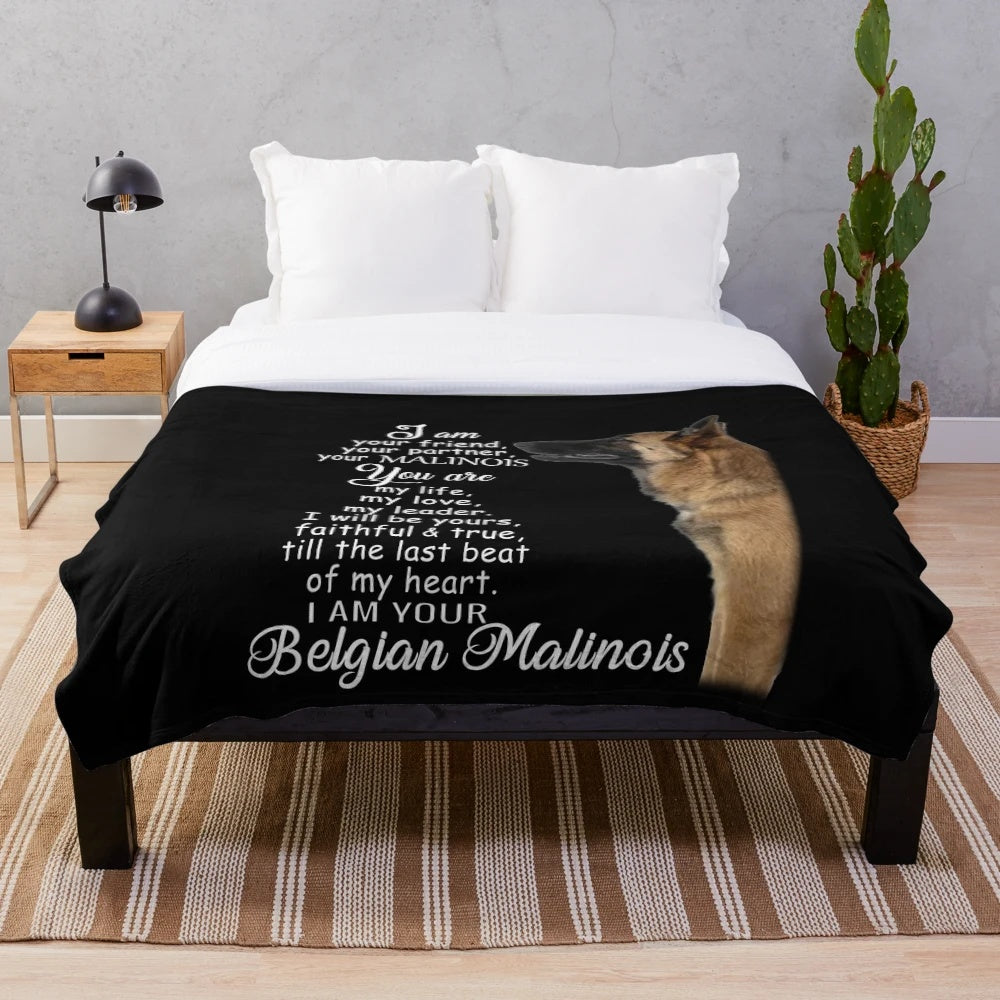 Belgian Malinois dog plush blanket for dog lovers