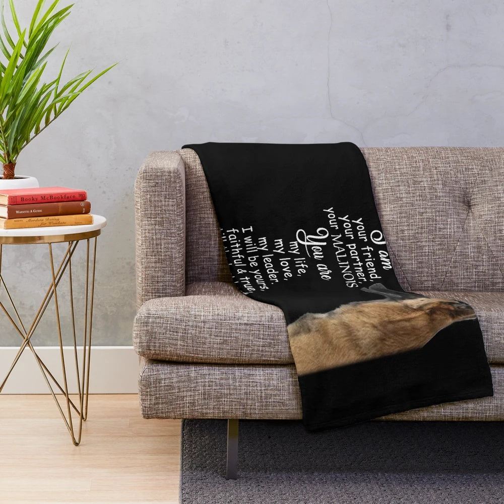Belgian Malinois dog plush blanket for dog lovers