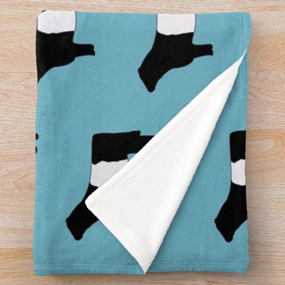 Belted Galloway cow plush blanket